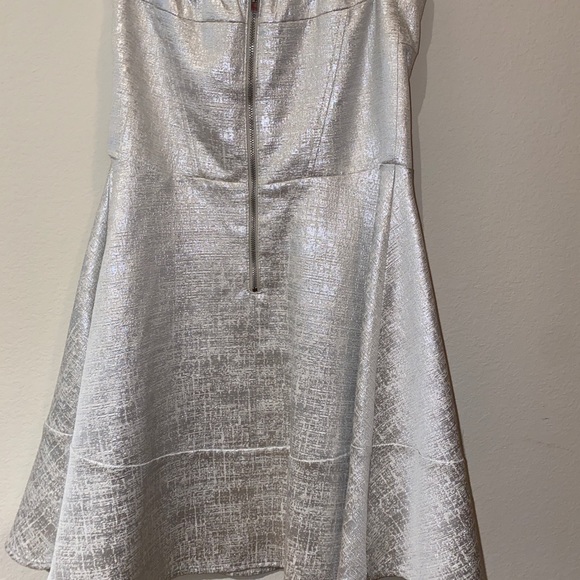 Express Strapless White/Silver Dress - Picture 5 of 8